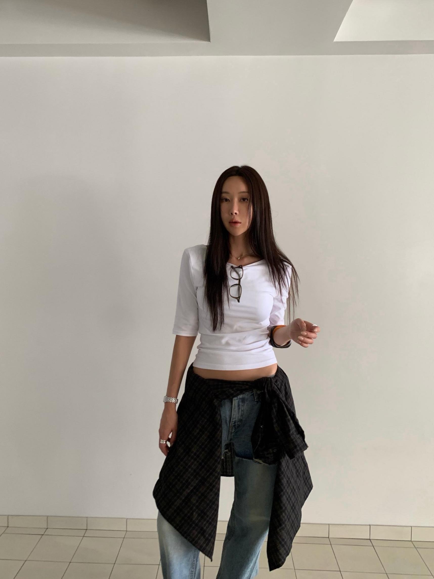 大U美背五分袖上衣